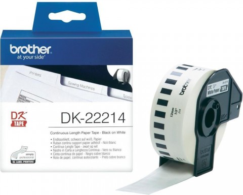 Brother DK-22214 Black on White tape